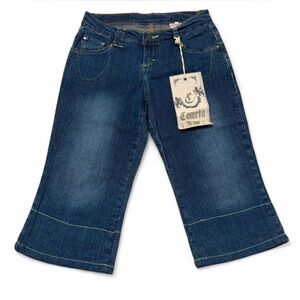 Vintage Y2K Cometa Jeans Cropped Capri Bermuda Jeans Women’s 6 Indie Embellished